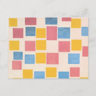 Mondriaan - Samenstelling met kleurenvelden Briefkaart