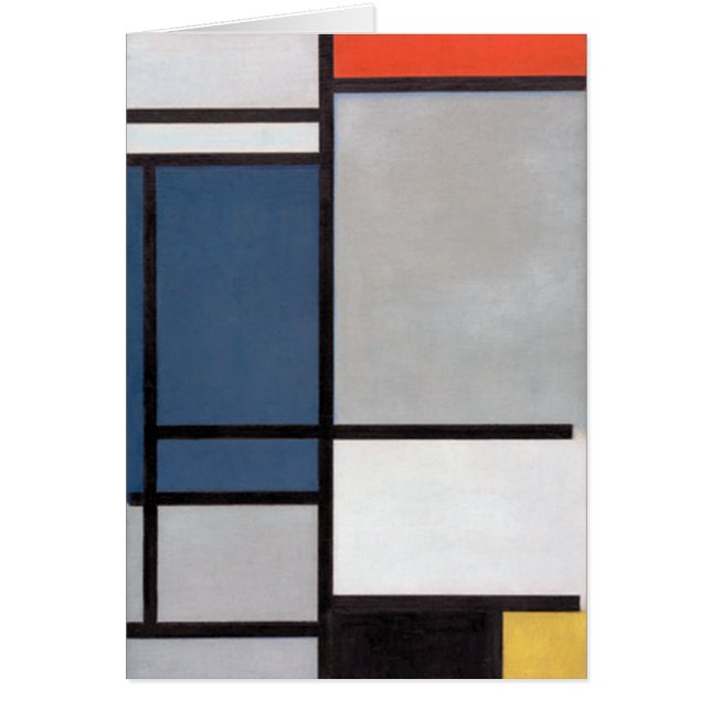 Mondriaan Samenstelling met rood, blauw, zwart, ge (Voorkant)