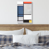 Mondriaan Samenstelling met rood, blauw, zwart, ge Canvas Afdruk (Insitu (Slaapkamer))