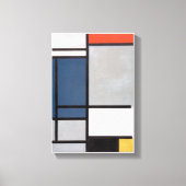 Mondriaan Samenstelling met rood, blauw, zwart, ge Canvas Afdruk (Voorkant)