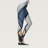 Mondriaan Samenstelling met rood, blauw, zwart, ge Leggings (Rechts)
