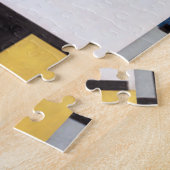 Mondriaan Samenstelling met rood, blauw, zwart, ge Legpuzzel (Zijkant)