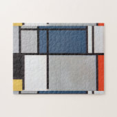 Mondriaan Samenstelling met rood, blauw, zwart, ge Legpuzzel (Horizontaal)