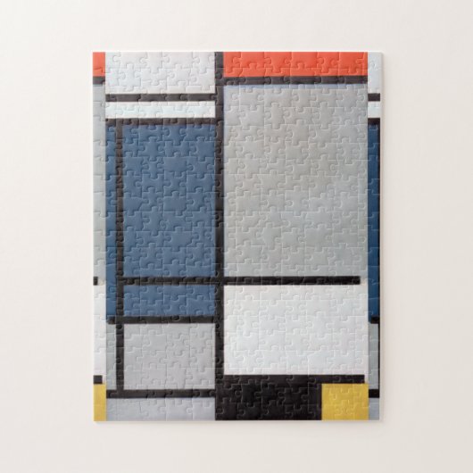 Mondriaan Samenstelling met rood, blauw, zwart, ge Legpuzzel (Verticaal)