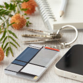 Mondriaan Samenstelling met rood, blauw, zwart, ge Sleutelhanger (Voorkant Rechts)