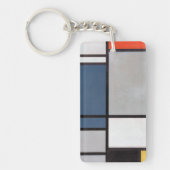 Mondriaan Samenstelling met rood, blauw, zwart, ge Sleutelhanger (Voorkant)