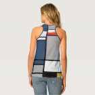 Mondriaan Samenstelling met rood, blauw, zwart, ge