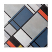Mondriaan Samenstelling met rood, blauw, zwart, ge Tegeltje (Voorkant)