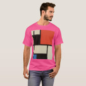 Mondriaan Samenstelling Modern Abstract Wauw Roze T-shirt (Voorkant volledig)