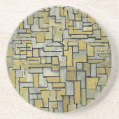 Mondriaan schilderen Samenstelling in bruin en gri Zandsteen Onderzetter (Voorkant)