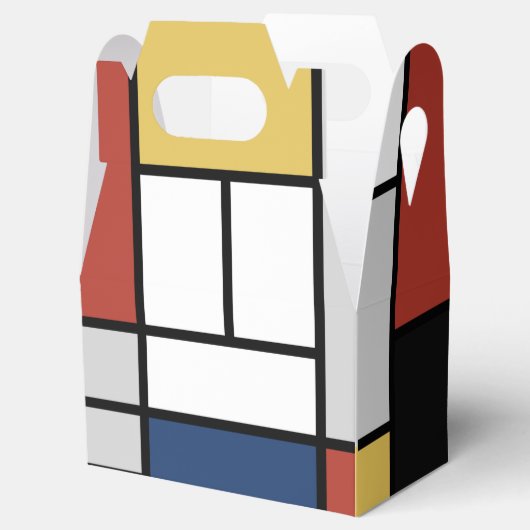 Mondriaan schilderend rood vlak Geel zwart Geel Bl Bedankdoosjes (Geopend)