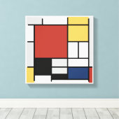 Mondriaan schilderend rood vlak Geel zwart Geel Bl Canvas Afdruk (Insitu (Houten vloer))