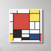 Mondriaan schilderend rood vlak Geel zwart Geel Bl Canvas Afdruk (Voorkant)
