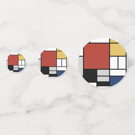 Mondriaan schilderend rood vlak Geel zwart Geel Bl Confetti (Voorkanten)