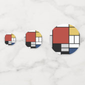 Mondriaan schilderend rood vlak Geel zwart Geel Bl Confetti (Achterkanten)