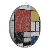 Mondriaan schilderend rood vlak Geel zwart Geel Bl Dartbord (Voorkant Links)