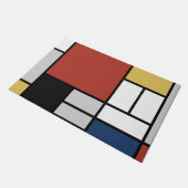 Mondriaan schilderend rood vlak Geel zwart Geel Bl Deurmat (Schuin)