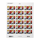 Mondriaan schilderend rood vlak Geel zwart Geel Bl Etiket (Full Sheet)
