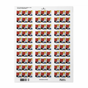 Mondriaan schilderend rood vlak Geel zwart Geel Bl Etiket