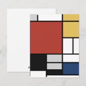 Mondriaan schilderend rood vlak Geel zwart Geel Bl Feestdagenkaart (Voorkant / Achterkant)