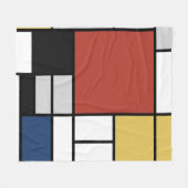 Mondriaan schilderend rood vlak Geel zwart Geel Bl Fleece Deken (Voorkant (Horizontaal))