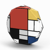 Mondriaan schilderend rood vlak Geel zwart Geel Bl Fotoblokken (Rechts)