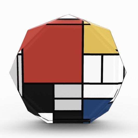 Mondriaan schilderend rood vlak Geel zwart Geel Bl Fotoblokken (Voorkant)