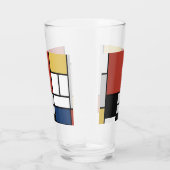 Mondriaan schilderend rood vlak Geel zwart Geel Bl Glas (Rechts)