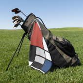 Mondriaan schilderend rood vlak Geel zwart Geel Bl Golfhanddoek (Groen)