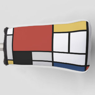 Mondriaan schilderend rood vlak Geel zwart Geel Bl Golfheadcover