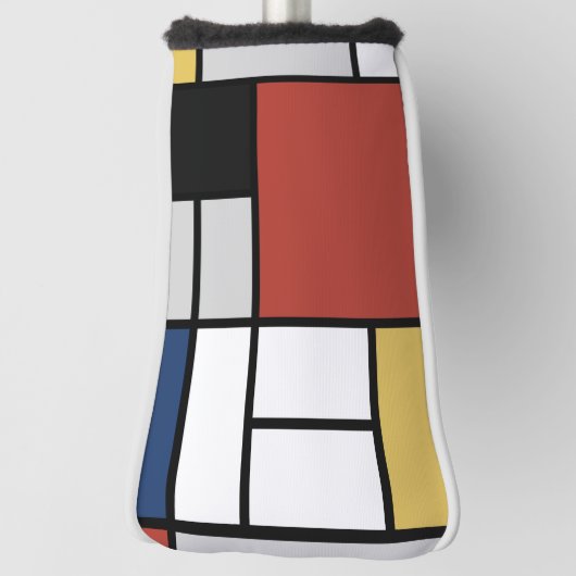 Mondriaan schilderend rood vlak Geel zwart Geel Bl Golfheadcover (Draai 90)