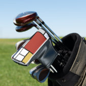 Mondriaan schilderend rood vlak Geel zwart Geel Bl Golfheadcover (Insitu)