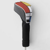 Mondriaan schilderend rood vlak Geel zwart Geel Bl Golfheadcover (Schuin)