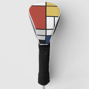Mondriaan schilderend rood vlak Geel zwart Geel Bl Golfheadcover