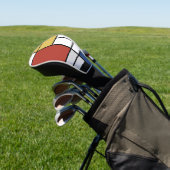Mondriaan schilderend rood vlak Geel zwart Geel Bl Golfheadcover (Insitu)