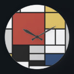 Mondriaan schilderend rood vlak Geel zwart Geel Bl Grote Klok<br><div class="desc">Samenstelling met groot rood vlak, geel, zwart, grijs en blauw Piet Mondrian begon de definitieve abstracte schilderijen te creëer in de jaren 20, waarvoor hij het meest bekend staat. Hij hield zijn palet beperkt tot wit, zwart en grijs naast de drie primaire kleuren, rood, geel en blauw. Zijn samenstellingen zijn...</div>