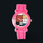 Mondriaan schilderend rood vlak Geel zwart Geel Bl Horloge<br><div class="desc">De samenstelling met Large Red Plane, Yellow, Black, Grey en Blue Piet Mondrian begon de definitieve abstracte schilderijen te creëer in de jaren 20 waarvoor hij het meest bekend staat. Hij hield zijn palet beperkt tot wit, zwart en grijs naast de drie primaire kleuren, rood, geel en blauw. Zijn samenstellingen...</div>