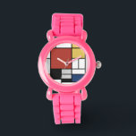 Mondriaan schilderend rood vlak Geel zwart Geel Bl Horloge<br><div class="desc">De samenstelling met Large Red Plane, Yellow, Black, Grey en Blue Piet Mondrian begon de definitieve abstracte schilderijen te creëer in de jaren 20 waarvoor hij het meest bekend staat. Hij hield zijn palet beperkt tot wit, zwart en grijs naast de drie primaire kleuren, rood, geel en blauw. Zijn samenstellingen...</div>