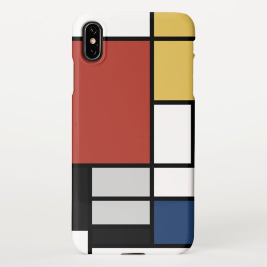 Mondriaan schilderend rood vlak Geel zwart Geel Bl iPhone Hoesje (Achterkant)