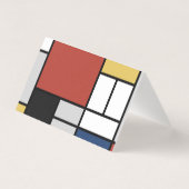 Mondriaan schilderend rood vlak Geel zwart Geel Bl Kaart (Achterkant)