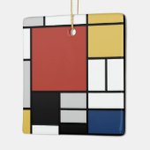 Mondriaan schilderend rood vlak Geel zwart Geel Bl Keramisch Ornament (Links)