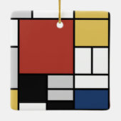 Mondriaan schilderend rood vlak Geel zwart Geel Bl Keramisch Ornament (Achterkant)
