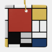 Mondriaan schilderend rood vlak Geel zwart Geel Bl Keramisch Ornament (Voorkant)