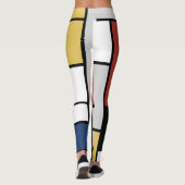Mondriaan schilderend rood vlak Geel zwart Geel Bl Leggings (Achterkant)