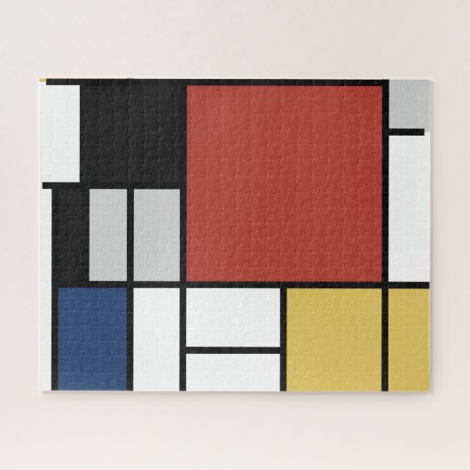 Mondriaan schilderend rood vlak Geel zwart Geel Bl Legpuzzel (Horizontaal)