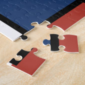 Mondriaan schilderend rood vlak Geel zwart Geel Bl Legpuzzel (Zijkant)