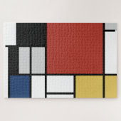 Mondriaan schilderend rood vlak Geel zwart Geel Bl Legpuzzel (Horizontaal)