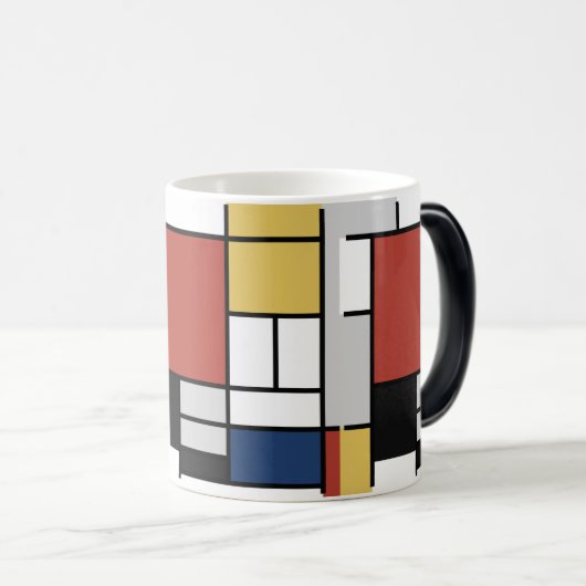Mondriaan schilderend rood vlak Geel zwart Geel Bl Magische Mok (Voorkant rechts)