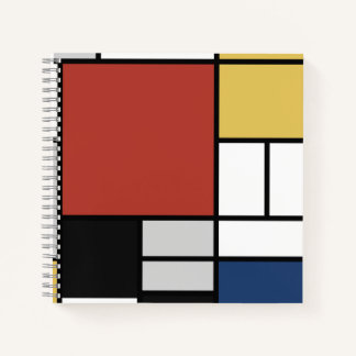 Mondriaan schilderend rood vlak Geel zwart Geel Bl Notitieboek