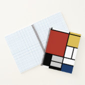 Mondriaan schilderend rood vlak Geel zwart Geel Bl Notitieboek (Binnen)